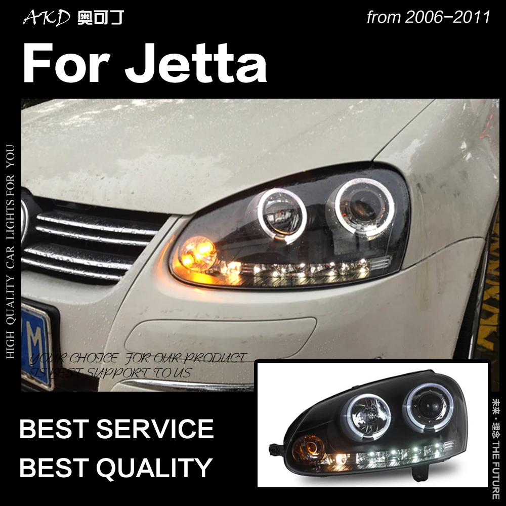 AKD Автомобиль Стайлинг для фары Volkswagen Jetta 2006-2011 Gli светодиодный круглая фара-ореол