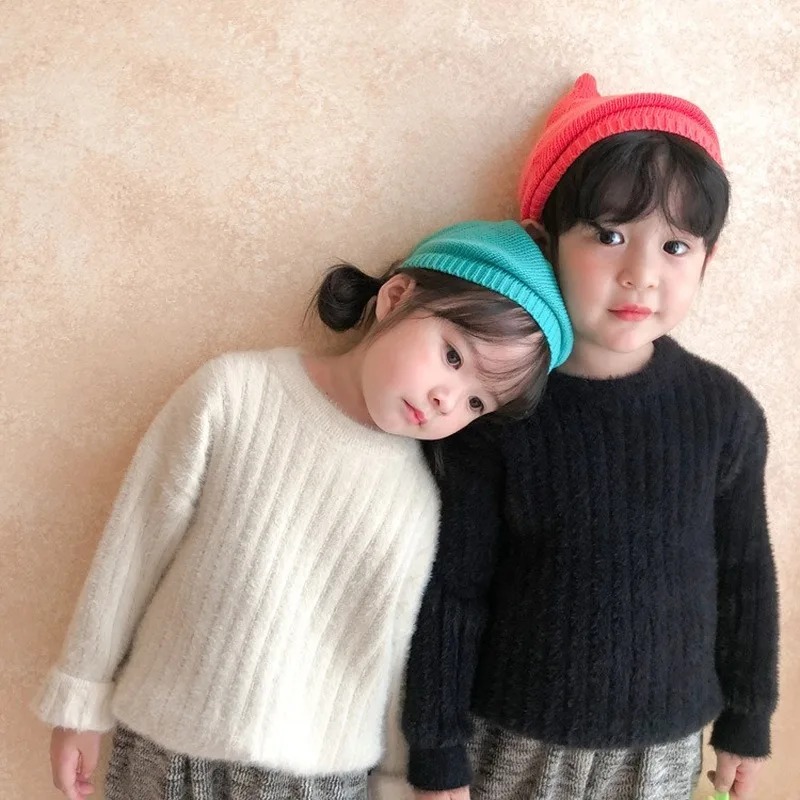 Свитер для девочек Новинка Осень-зима 2019 детская одежда в Корейском стиле детский утепленный свитер с круглым вырезом для мальчиков от AliExpress RU&CIS NEW