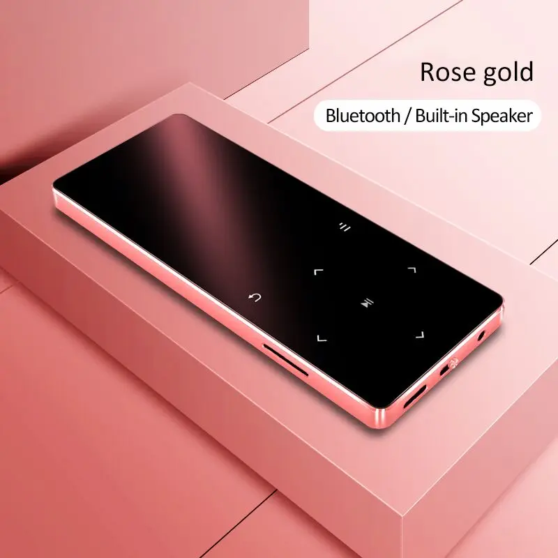Розовый REDANT Bluetooth MP3 плеер hifi lossless мини музыкальный плеер с fm-радио динамик наушники, спорт MP 3 портативный металлический walkman - Цвет: Розовый