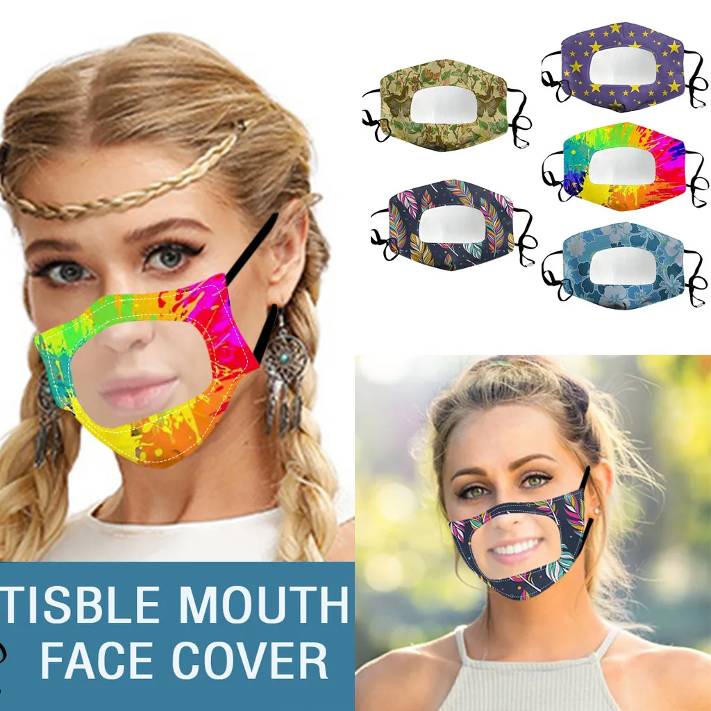 

Reusable Washable Mouth Face Masks Protection Clear Window Visible Expression For The Deaf And Hard Of Hearing