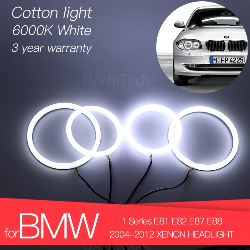 Hight Quality LED Angel Eyes Kit Cotton White Halo Ring for BMW 1 Series E81 E82 E87 E88 2004-2012 XENON HEADLIGHT