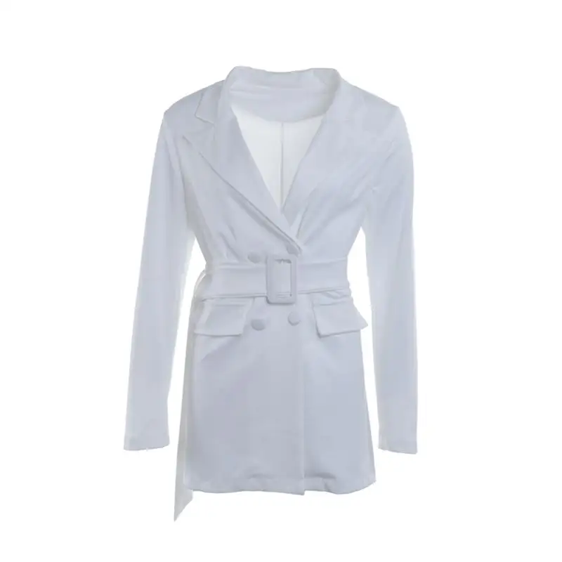 Осенне-весенний Женский блейзер с лацканами и длинным рукавом пальто v-образным