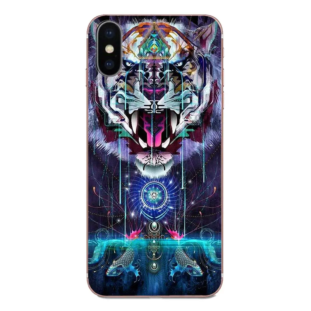 Цифровой тигровый Фрактальный фракталий Trippy Feral для Sony Xperia Z Z1 Z2 Z3 Z4 Z5 compact Mini M2 M4 M5 T3