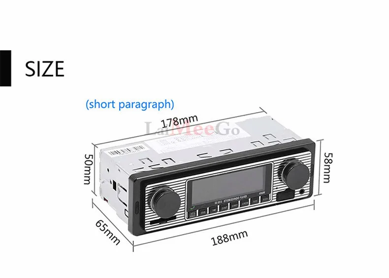 MP3 аудио стерео 4X50W плеер Handsfree Bluetooth Автомобильный Радио 12V In-dash 1 Din FM Aux вход
