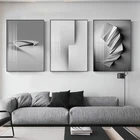 Современная Абстрактная Геометрическая Картина на холсте серый белый плакат скандинавские настенные картины для гостиной спальни промышленный Декор