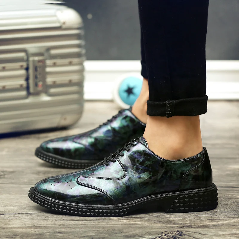 

Autumn Pointed Toe Men Dress Leather Shoes Man Leather Shoes Slip On Flats Oxford Business Office Formal Wedding Shoes