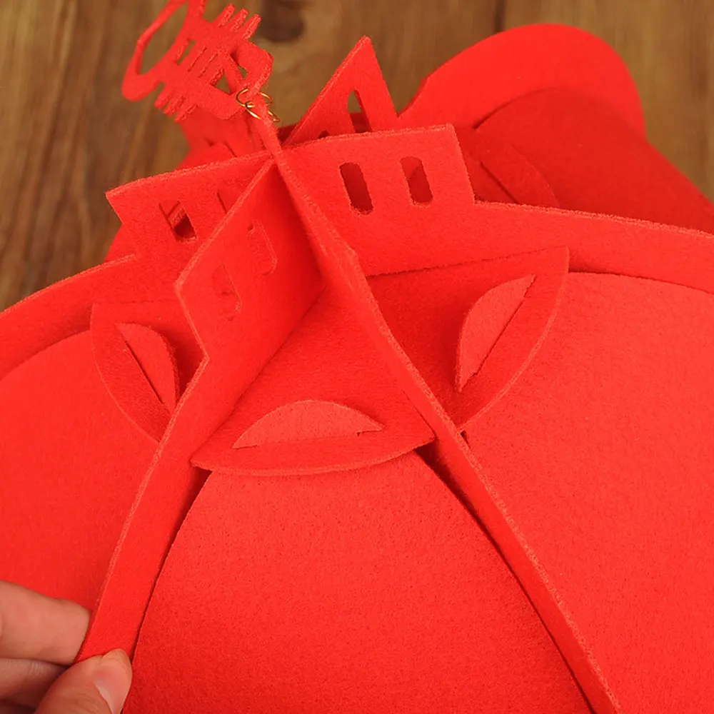 Традиционный красивый фонарь на удачу из нетканого материала китайский красный