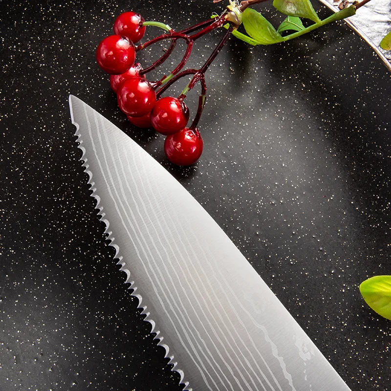 Нож для замороженного мяса кухонный зубчатый шеф-нож хлеба фруктов резки из