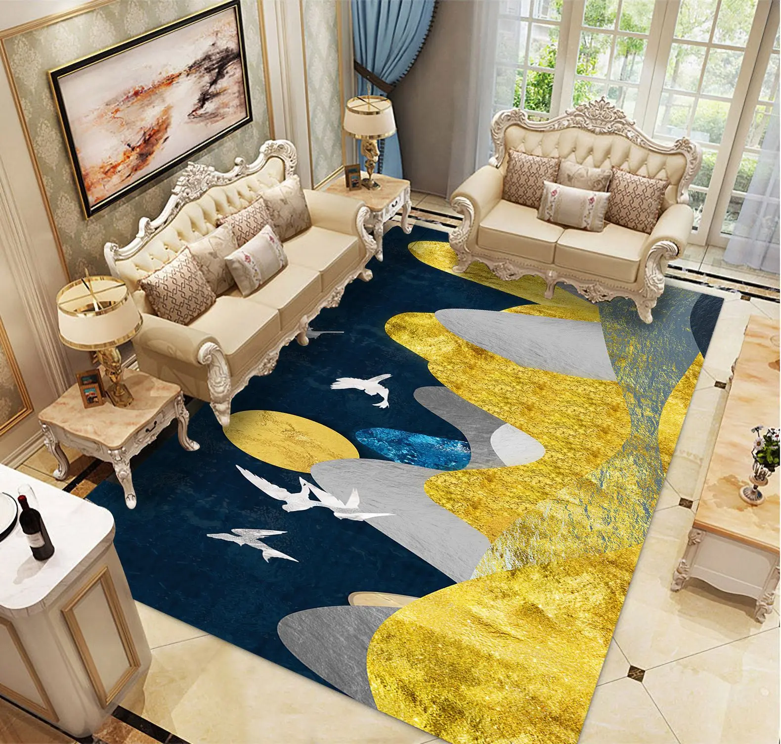 

Stone and Animal Pattern Kitchen Anti-slip Mat Living Room Balcony Bathroom Carpet Corridor Absorbent Door Mat Prayer Rug