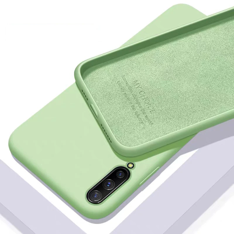 Green Жидкий силиконовый чехол для samsung Galaxy A10 A20 A30 A50 A40 A70, мягкий силиконовый чехол на заднюю панель для samsung M10 M20 M30 - Цвет: Green