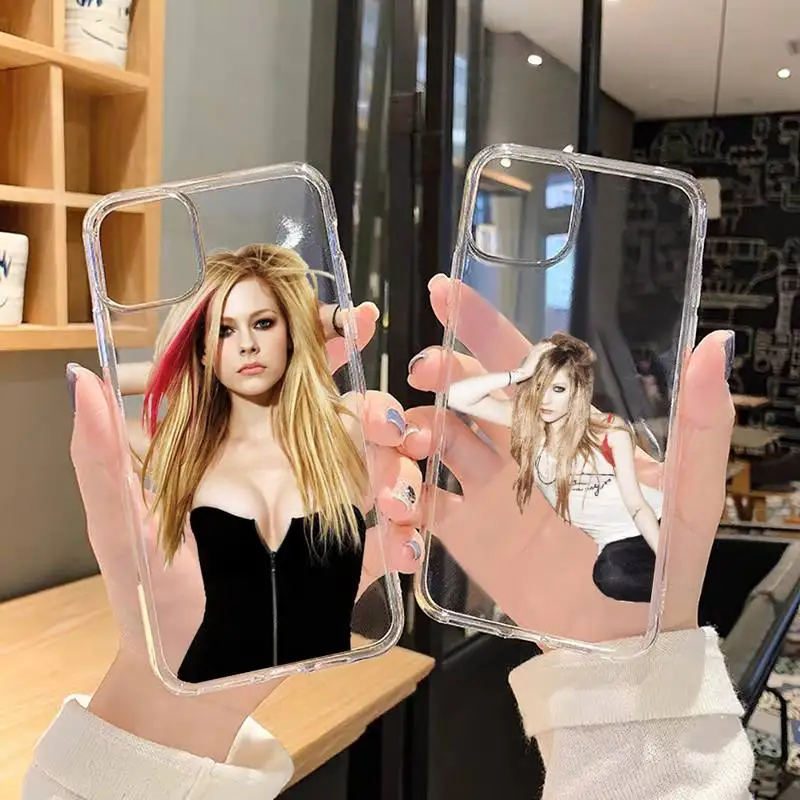 

Avril Lavigne singer Phone Case For iphone 13 12 11 8 7 plus mini x xs xr pro max Transparent soft