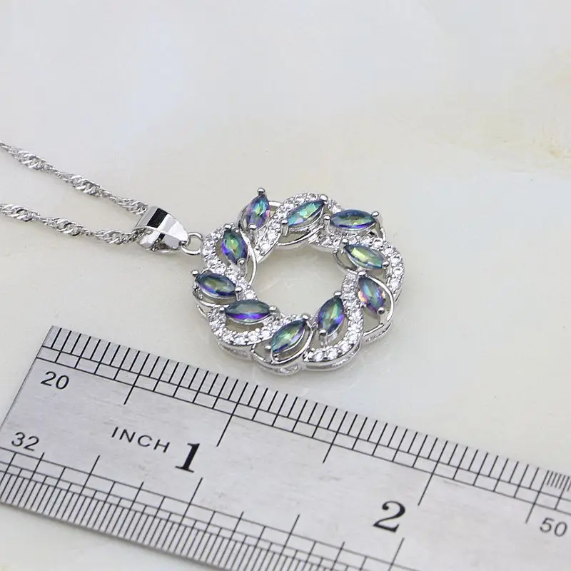 Ювелирные изделия из серебра 925 пробы мистические радужные камни белые