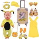 Кукла новорожденная ручной работы, желтая одежда, сумка для обуви, подходит для куклы 18 дюймов и куклы 43 см для новорожденных, Русская кукла, игрушка для девочек
