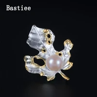 bastiee maple leaf pearl brooch 925 silver brooches for women luxury jewelry hmong handmade golden plated