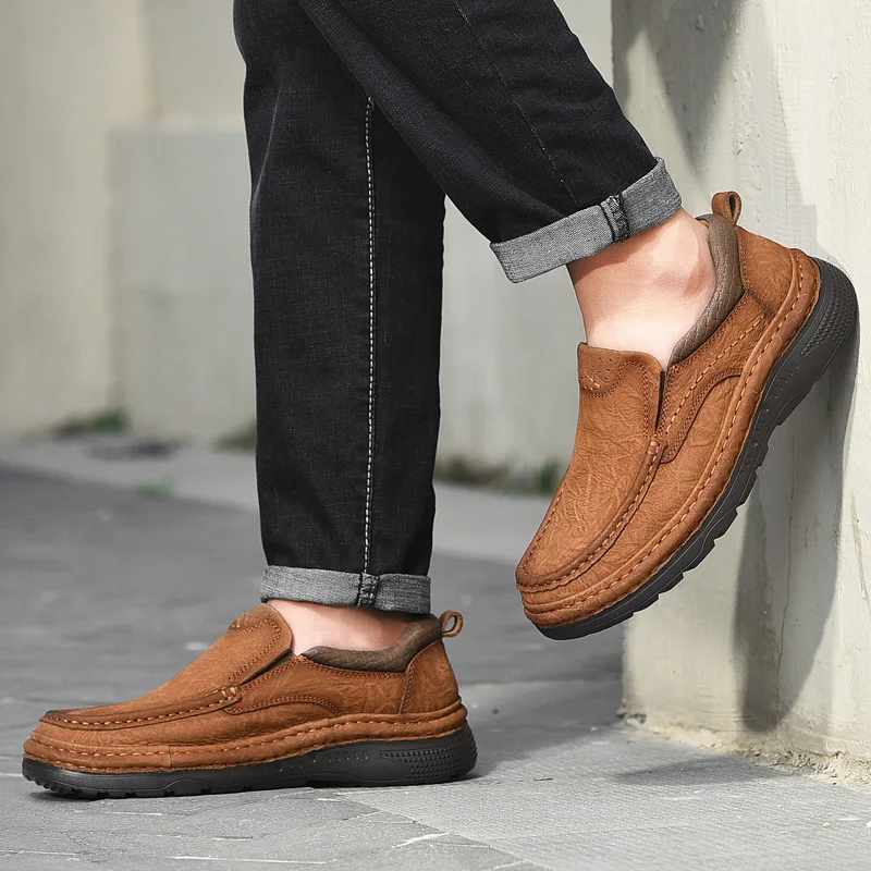 loafers for men genuine leather shoes homme moccasins luxury brand Loafers Soft Comfortable Driving Shoes | Обувь