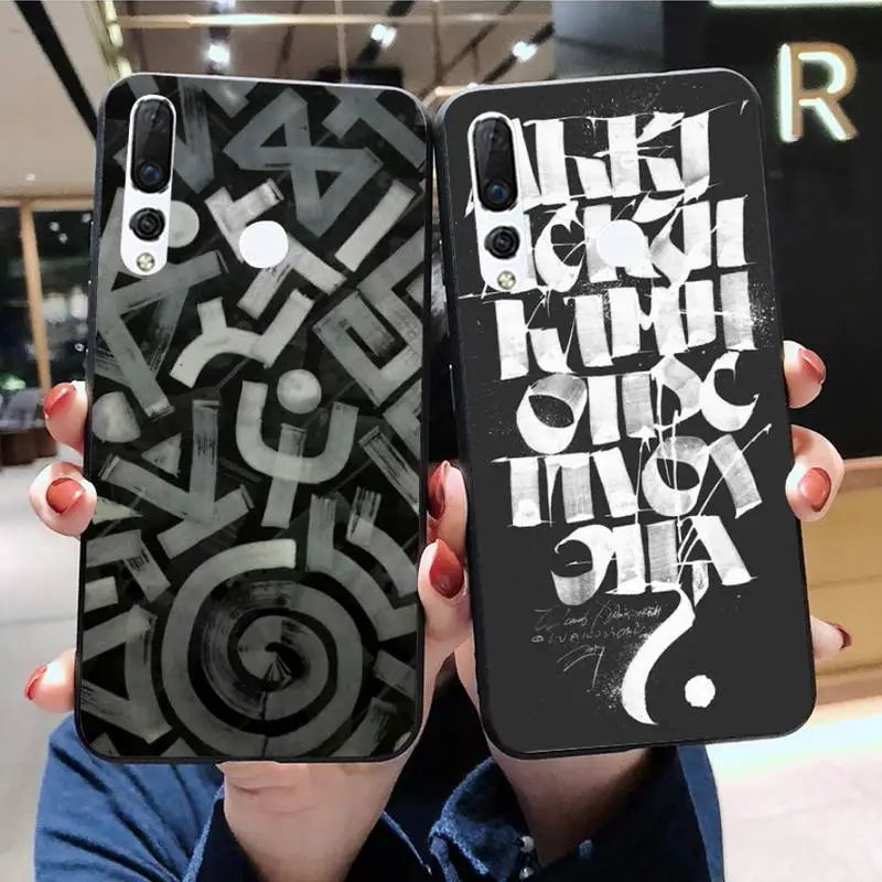

CUTEWANAN Russian Cyrillic calligraphy Luxury Unique Design Phone Cover for Huawei Honor 30 20 10 9 8 8x 8c v30 Lite view pro