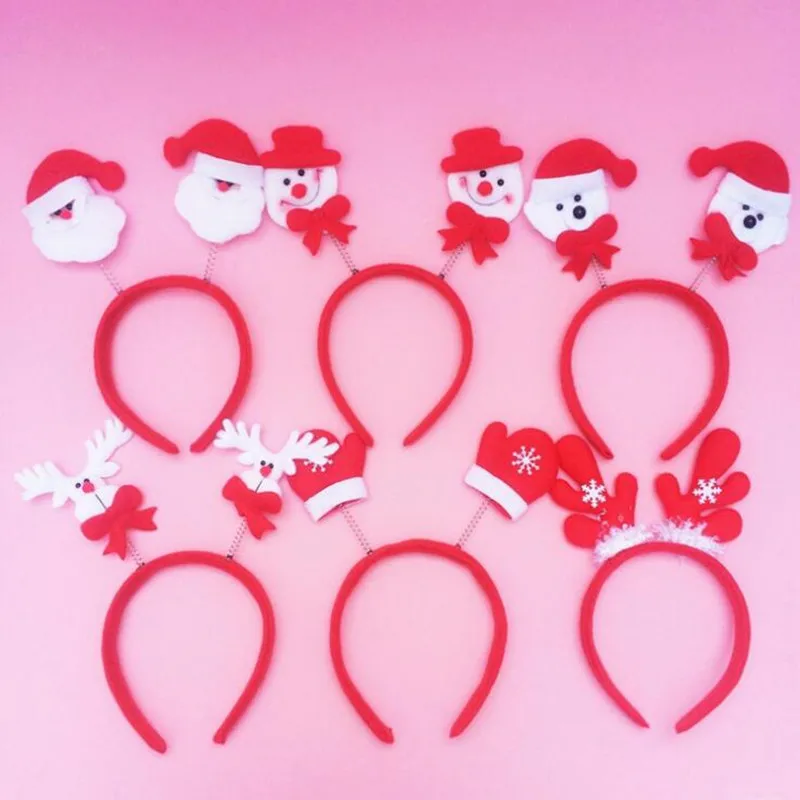 

Cute Kids Adults Xmas Headband Antlers Gloves Snowman Bear Hair Band Headdress Christmas Party Favors Hair Accessories