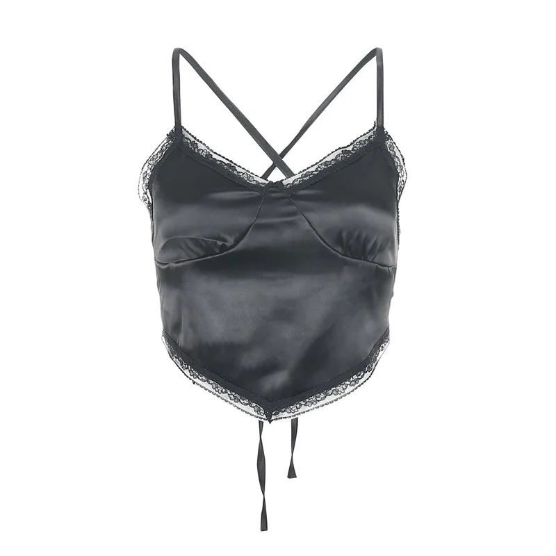 

Backless Bandage Tanks Camis Crop Top Women Tops Traf Y2K Blouses Basic Women's Corset Shirt Tube Vintage Clothes Summer for