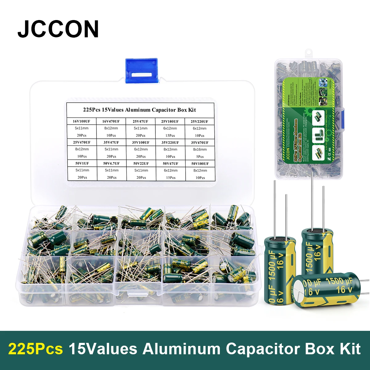 225 шт./кор. конденсатор с алюминиевой крышкой комплект JCCON Алюминий