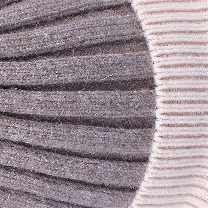 

Wool Hat For Women Beanie Hat With Plush Pom Pom Fur Winter Wool Knitted Hat Skullies Cap For Women Brand Women Hat