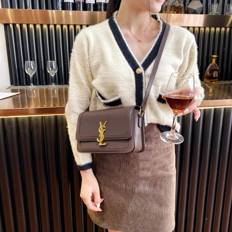 

NEW 2021 Fashion for Women's Retro Square Crossbody Single Shoulder Bags PU Leather Luxury brown Bag