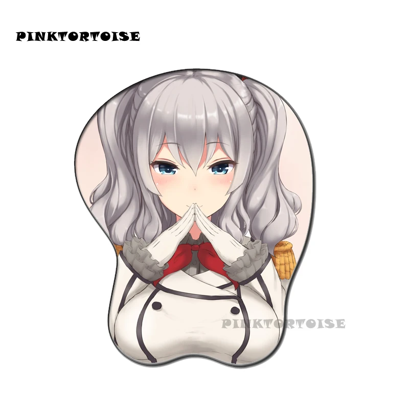 PINKTORTOISE anime Kantai Collection kashima Soft Silicon 3D chest Mouse Pad Ergonomic Mouse Pad Gaming MousePad game playmat