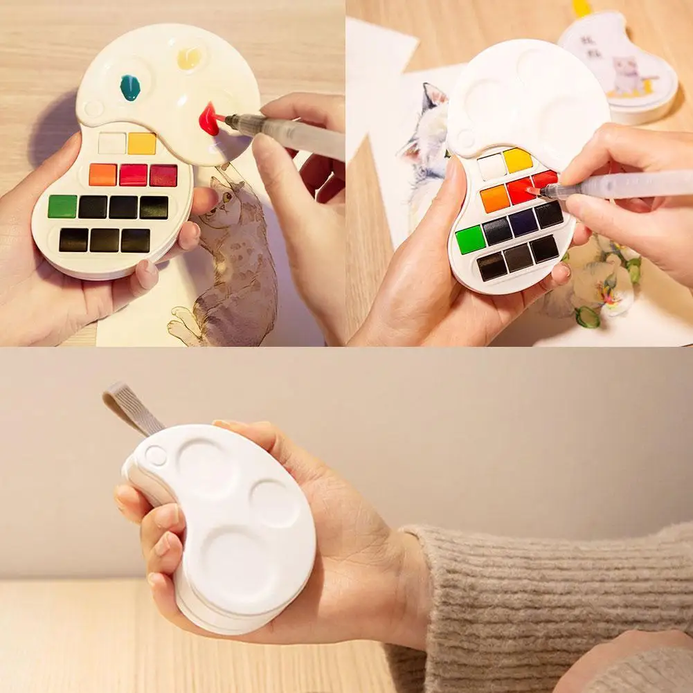 

12/17color Watercolor Paint Painting Drawing Portable Suitable For Watercolor Sketch Watercolor Beginners Profe Supplies Ar C1Z8