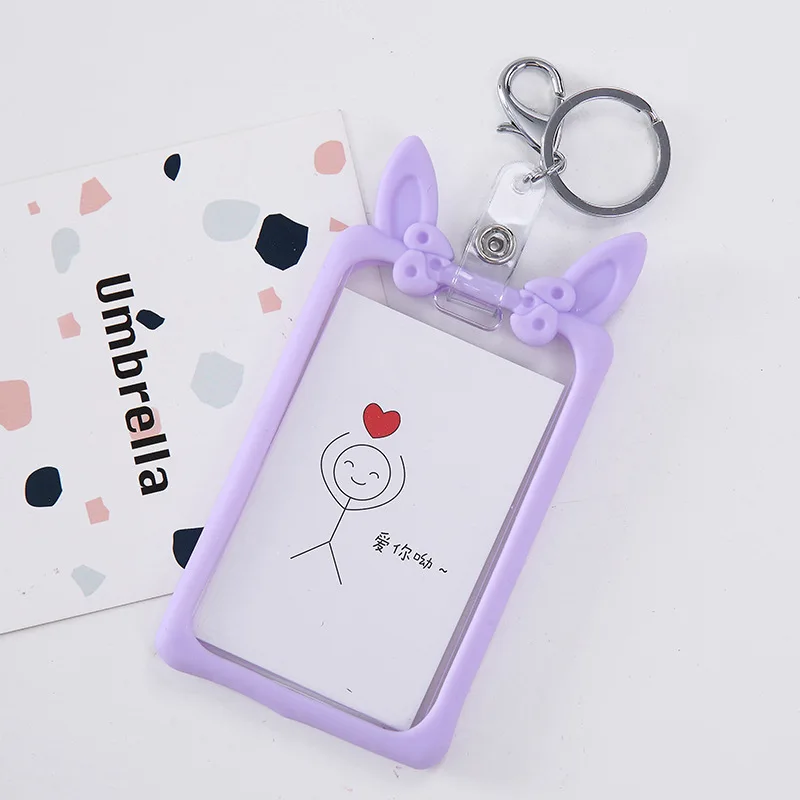 Креативный мультфильм имя Кредитная бейдж карта силиконовый кролик держатель