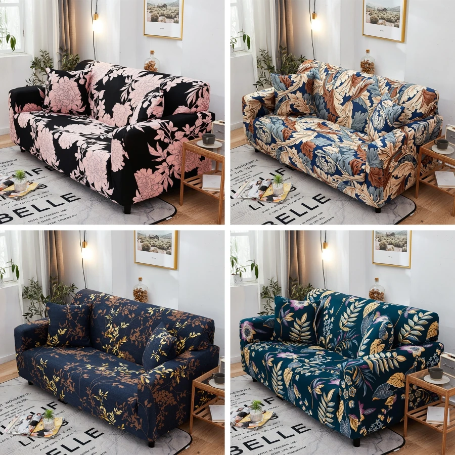 

1/2/3/4 Seater Flower Flora Print Elastic Sofa Cover Universal Stretch Sofa Slipcovers for Living Room Couch Cover Sofa Decor