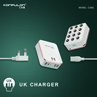 6usb outputs mobile phone charger 30w40 5 w pd quick charge uk eu us plug for iphone12 samsung xiaomi huawei fcp c29q