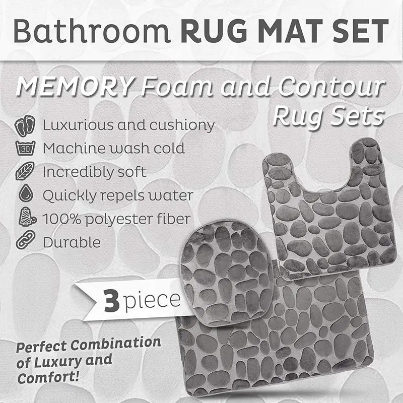 Коврик для ванной комнаты набор из 3 предметов пенопласт с эффектом памяти очень
