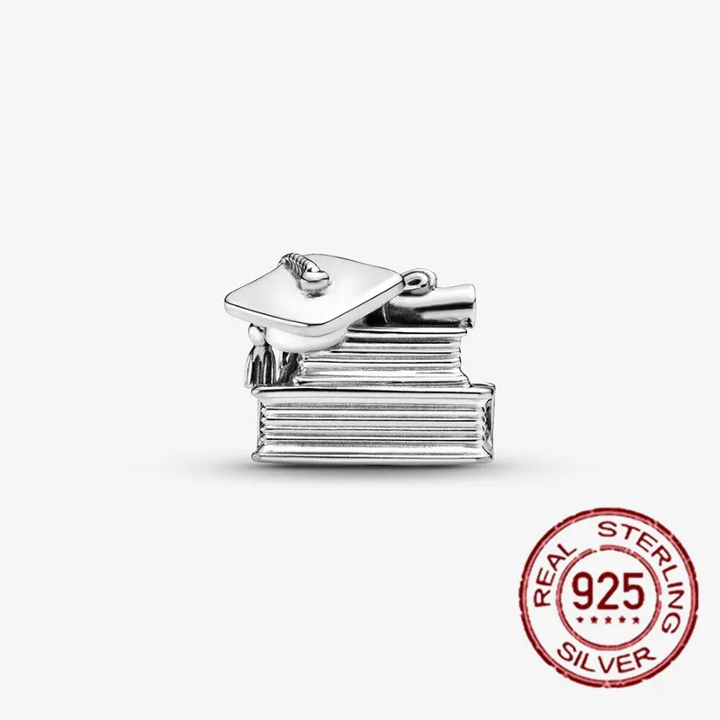 

2021 New Silver Charm 925 Sterling Silver 2021 Graduation Books Charm Beads Fit Original Pandora Bracelet Silver 925 Jewelry