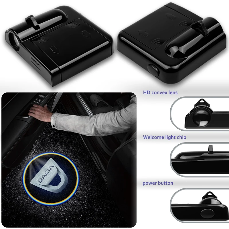 2 шт. украшение автомобиля Беспроводной светодиодный лазерный Добро пожаловать