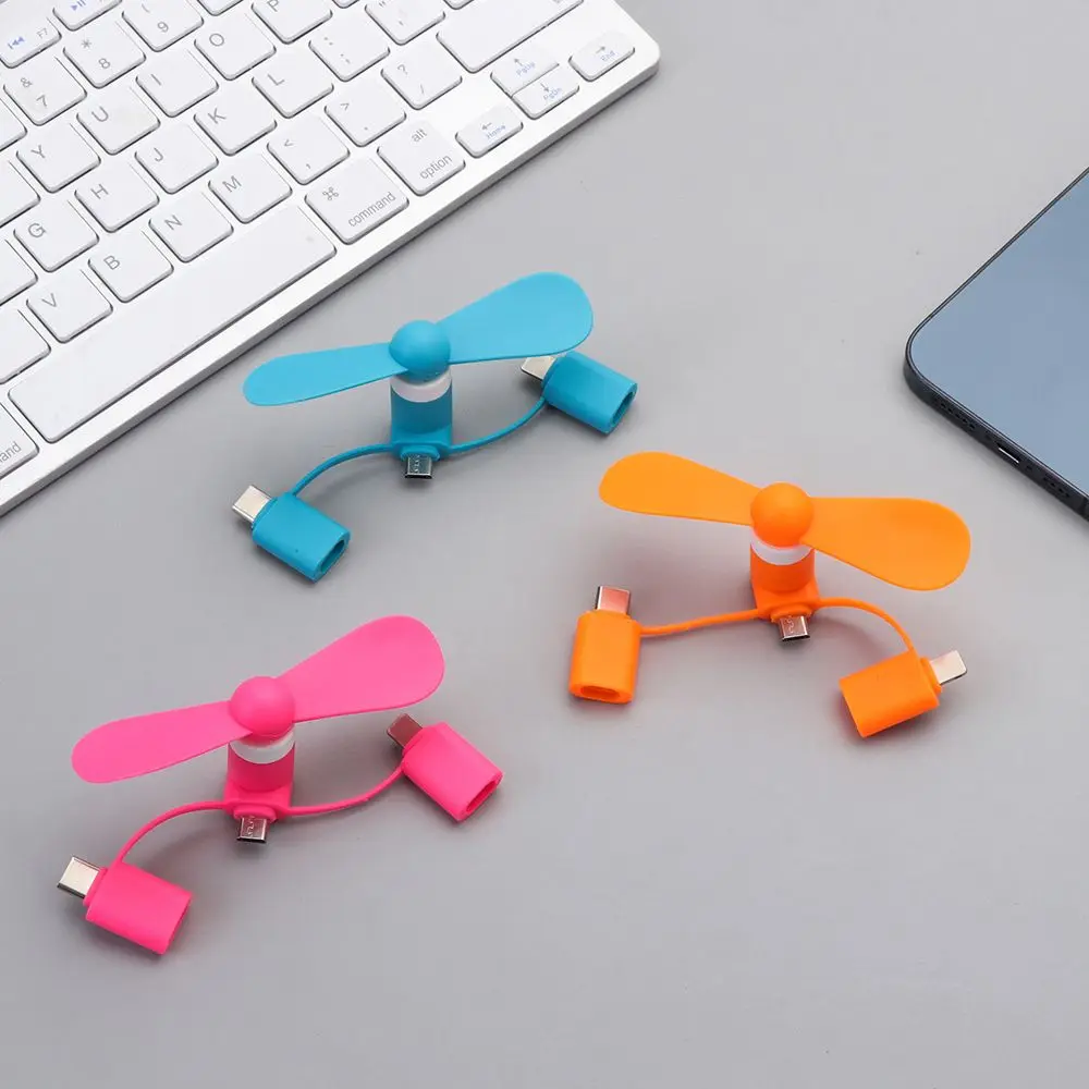 1pc 3in1 portable mini phone fan mobile phone cooler travel new accessories for android iphone samsung huawei ipad type c free global shipping