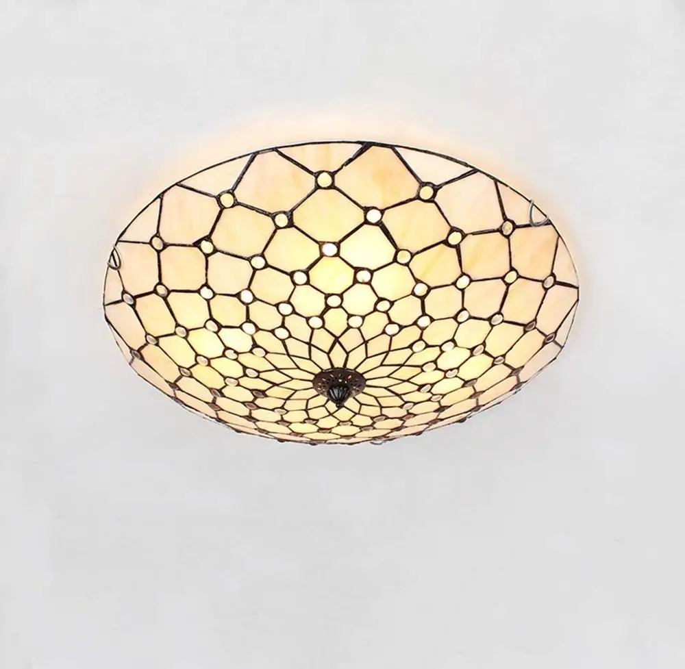 Потолочная люстра Тиффани лампа из витражного стекла ручной работы с
