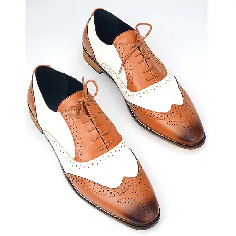 

2021 Summer Men's Shoes Fashion Mixed Color Square Shoes Carved Suit Dress Shoes Men Laceup Brogue Business Men Casual Shoes