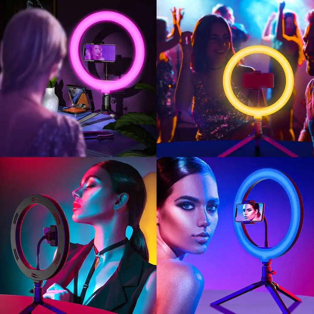 BlitzWolf 26cm LED Ring of Right Light with Tripod Selfie Lamp Ringlight Ringlamp for Youtube Makeup Clothes Photographic | Электроника