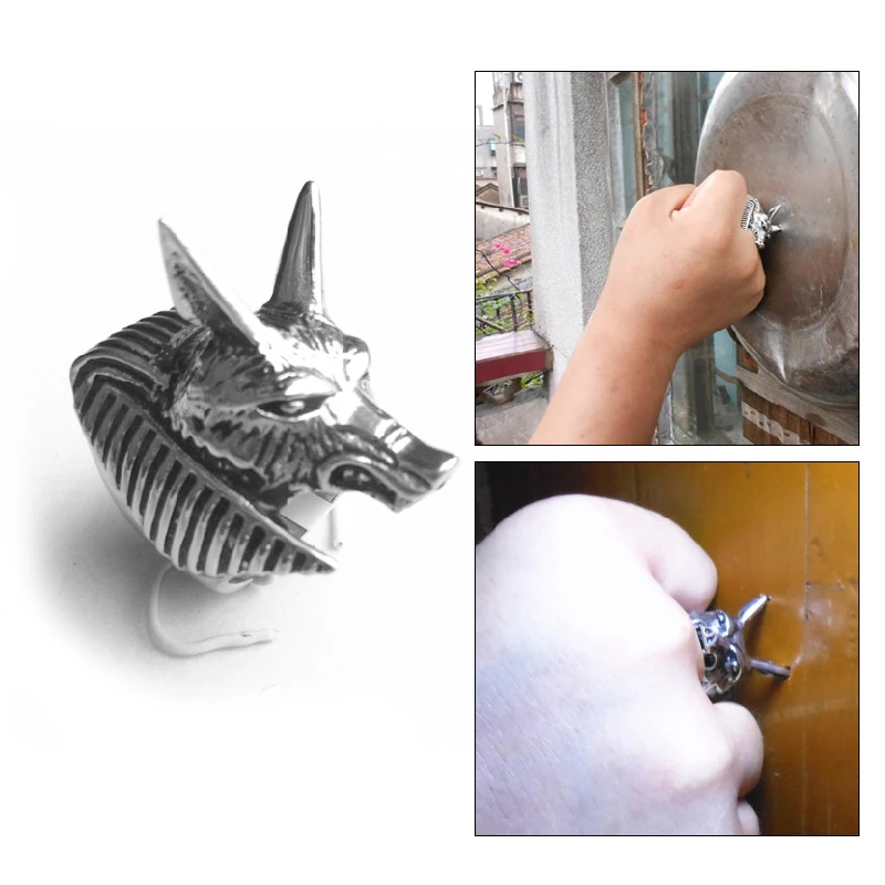 Титановая сталь персональное кольцо с головой волка для самозащиты унисекс в