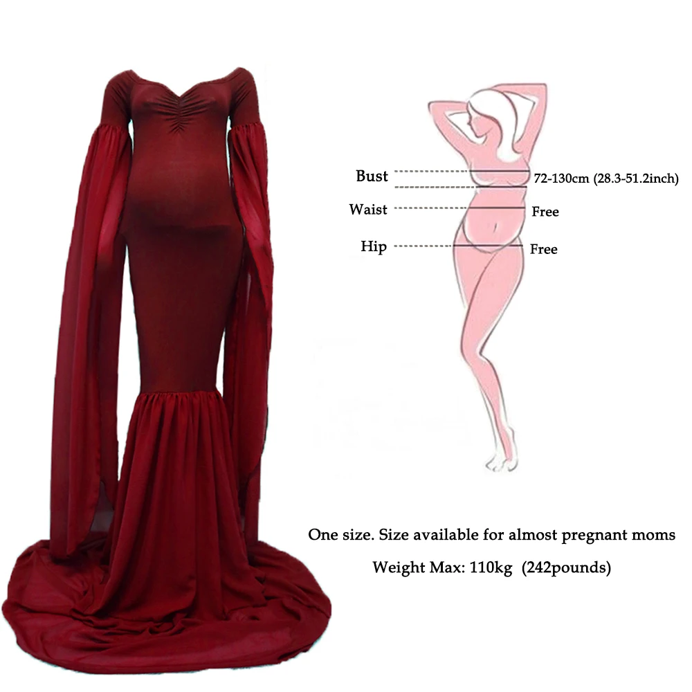 D & J модное платье для беременных фотосессии макси с длинными рукавами Модные