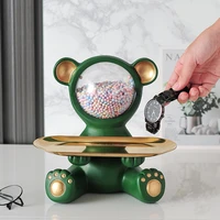 cute bear statue room d%c3%a9cor decoration table ornaments for home dest key pearls and jewels storage tray bear figurine home d%c3%a9cor