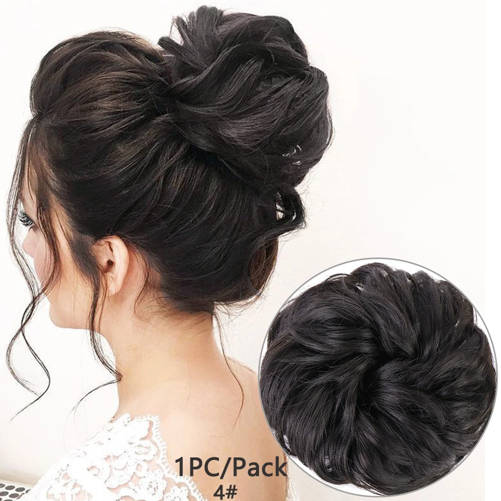 Грязный пучок волос для женщин шиньоны наращивания синтетический парик кольцо