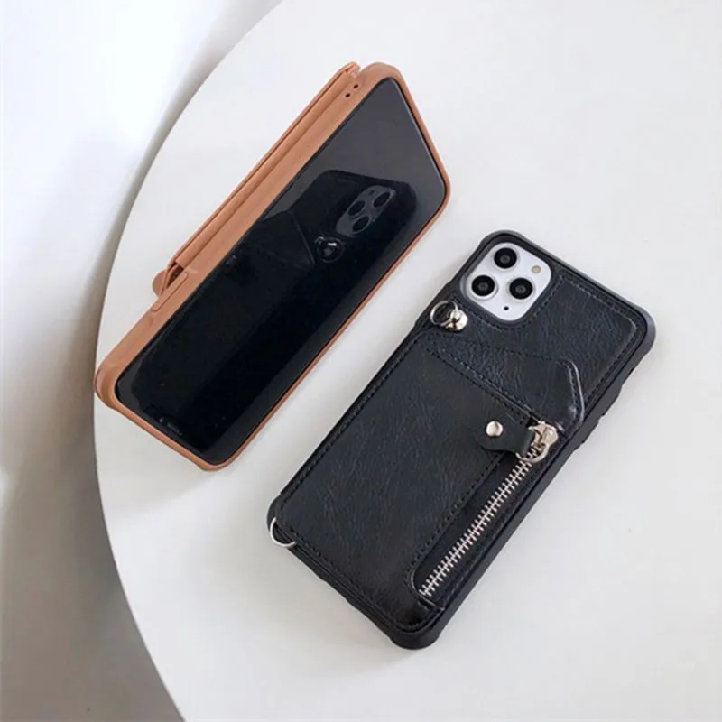 Luxury Leather Wallet Strap Cord Crossbody Case for iPhone 7 8 Plus XR XS 11 12 13 14 PRO MAX Shoulder Lanyard Card Holder Cover