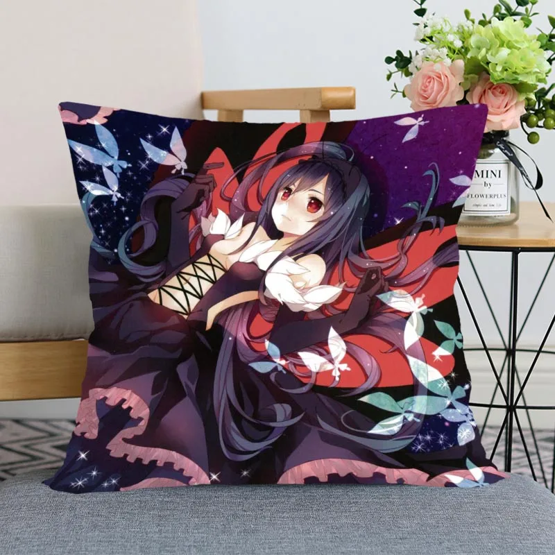 

New Accel World Anime Pillow Cover Bedroom Home Office Decorative Pillowcase Square Zipper Pillow case Satin Soft Cover