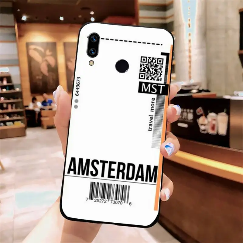 

Air ticket aircraft travel funda cover coque Phone Case For Xiaomi Redmi Note 4 4x 5 6 7 8 pro S2 PLUS 6A PRO