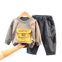 new spring autumn children cartoon clothes baby boys girl pocket t shirt pants 2pcssets kids toddler clothing infant sportswear