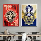 Картина на холсте Make Art Not War OBEY, винтажная Настенная картина Шепарда Fairey, Постер для украшения гостиной, спальни