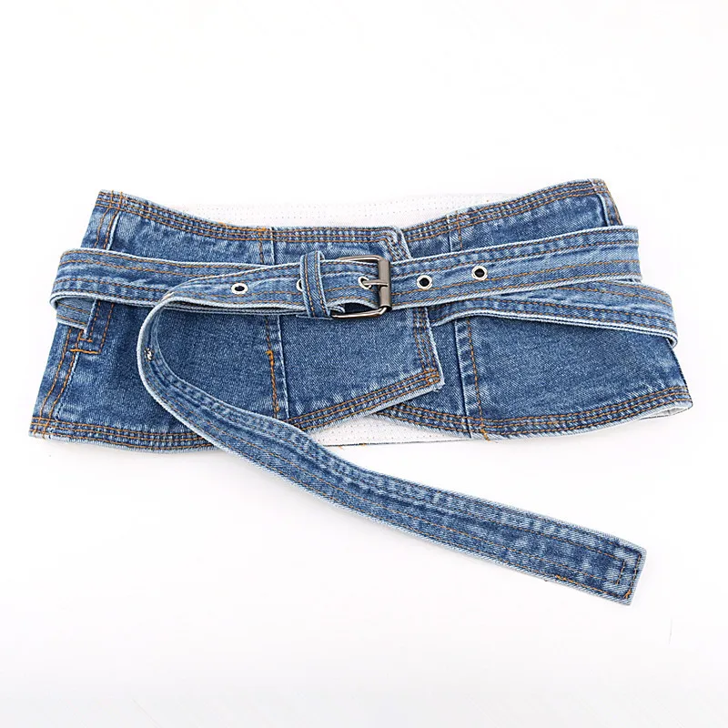 Джинсовый пояс 2020 модный однотонный широкий стильный трендовый корсет новый
