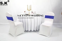 50pcs two side sequin chair band sash glitter bow fit on chair cover for wedding banquet event decoration