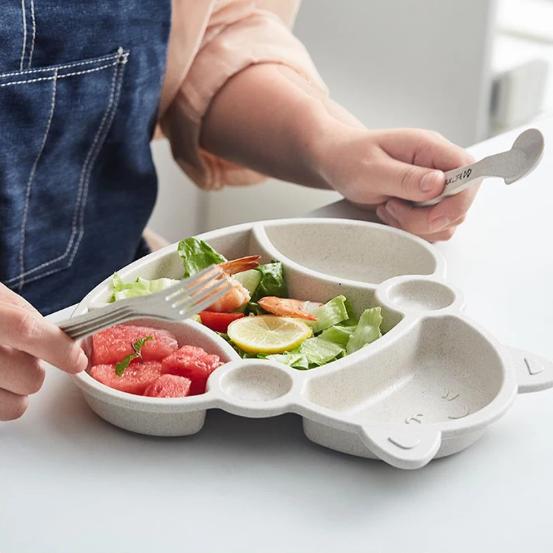 3 шт./компл. детский набор посуды для кормления детей тарелка Ложка Вилка