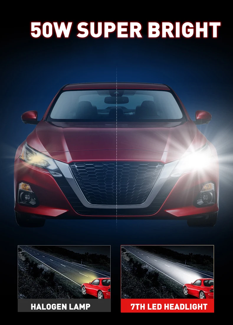 Светодиодные лампы для автомобильных фар Xenplus без вентилятора H4 H11 H3 H7 H8 880 9004 9005/HB3